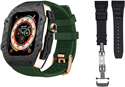 Coque en fibre de carbone pour Apple Watch Ultra bracelet luxe agate