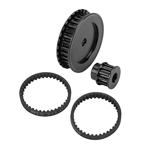 Alomejor Kit de Transmission par Courroie Renforcé avec Poulies 12T et 30T pour Voiture RC – Système de Courroie Durable Compatible avec Pièces de Véhicule Télécommandé Bricolage (Noir)