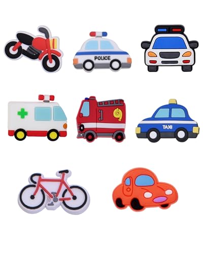 SAFITOYA Breloques de Chaussures pour Véhicules, Ensemble de 25 Pièces, Accessoires Décoratifs en PVC sur le Thème du Transport, Breloques de Chaussures avec Design de Voiture, Avion, Train et Bateau – vue 7