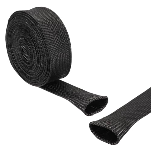 QUARKZMAN Protecteur De Câble Isolant, Manchon en Fibre De Verre Haute Température 9.8Ft-4mm Noir