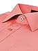 Omega Italy Men's Long Sleeve Dress Shirt Solid Color Regular Fit 25 Colors Coral