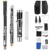 ROWELL Maple Bassoon C Key Student Bassoon with Self-Locking Mechanism 19 Keys Silver Plated Bassoons Instrument with Case and Care Kit, Ideal for School Band, Orchestra, and Home Practice Black