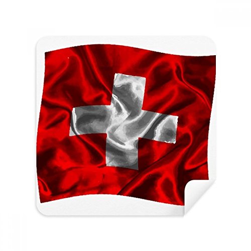Chiffon de nettoyage pour téléphone et lunettes motif suisse idéal au bureau 2Pcs