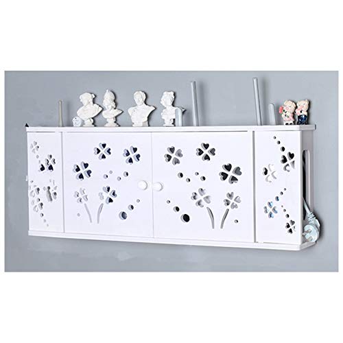 Enrutador inalámbrico alargado, caja de almacenamiento WiFi para colgar en la pared, cubierta decorativa multimedia, estante de pared, multicolor Cover