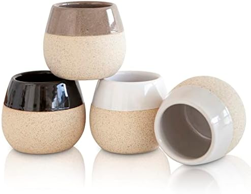 Ceramic Espresso Cups Set of 4 - 2.7oz - Espresso Coffee Mugs for Nespresso Cups - Espresso Glasses - Demitasse Cups - Tazas de Cafe - Espresso Accessories - Expresso Coffee Cup for Espresso Machine