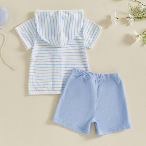 Girls Boys Terry Cloth Swim Cover Up Zip Up Hooded Coverup Tops and Shorts Set Kids Pool Beach Bathing Suit Cover-Up3