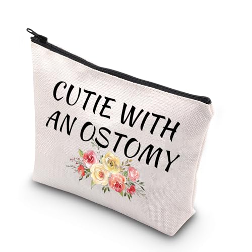 BDPWSS Purple Ostomy Awareness Cosmetic Bag - Cutie With An Ostomy - Travel Makeup Bag - Waterproof - Zipper - Unisex - Adult