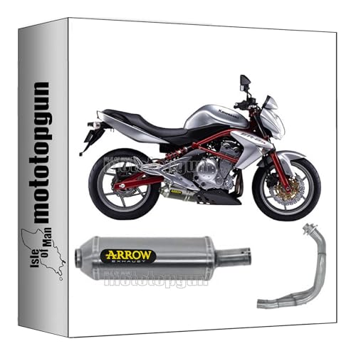 arrow 71698AO + 71357MI komplettanlage kein kat maxi race-tech aluminium endkappe edelstahl kompatibel mit kawasaki er6n er-6n 2005 2006 2007 2008 2009 2010 2011 mototopgun