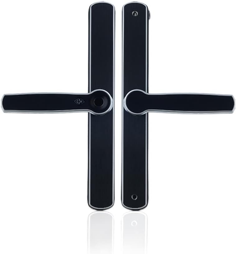 Waterproof Aluminum Glass Door Lock Fingerprint Smart Door Lock European Mortise Electronic Door Lock for Home Hotel Apartment (Size : Right Outside) ()