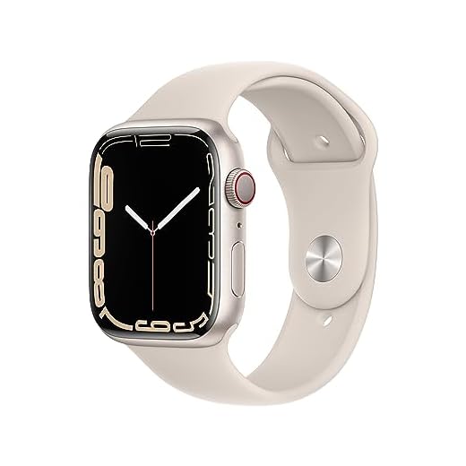 Apple Watch Series 7 (GPS+ Cellular, 45mm) Reloj Inteligente con Caja de Aluminio en Blanco Estrella - Correa Deportiva Blanco Estrella - Talla única. Monitor de entreno, Resistencia al Agua
