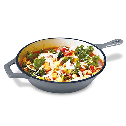 Chefventions 3Qt Round Cast Iron Saucepan Heavy Duty Enameled Interior And Exterior - Multi Use Pan - Stovetop, Gas, Electric & Induction Compatible #TOP4