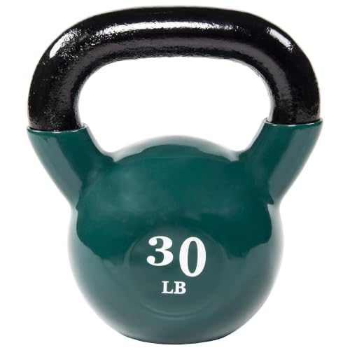 Fitvids All-Purpose Color Vinyl Coated Kettlebell, 30 Pounds