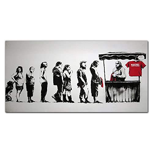 Décoration tableau en verre trempé 100x50 cm : la haute définition signée Banksy