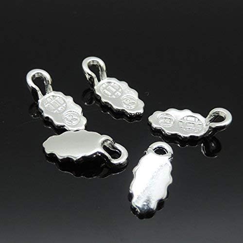 Aanraku Bails - 24 Silver Plated Earring Bails Oak Leaf design. Glue on. Great for Making Dichroic, Glass & Wooden Earrings. (12 matching pairs)