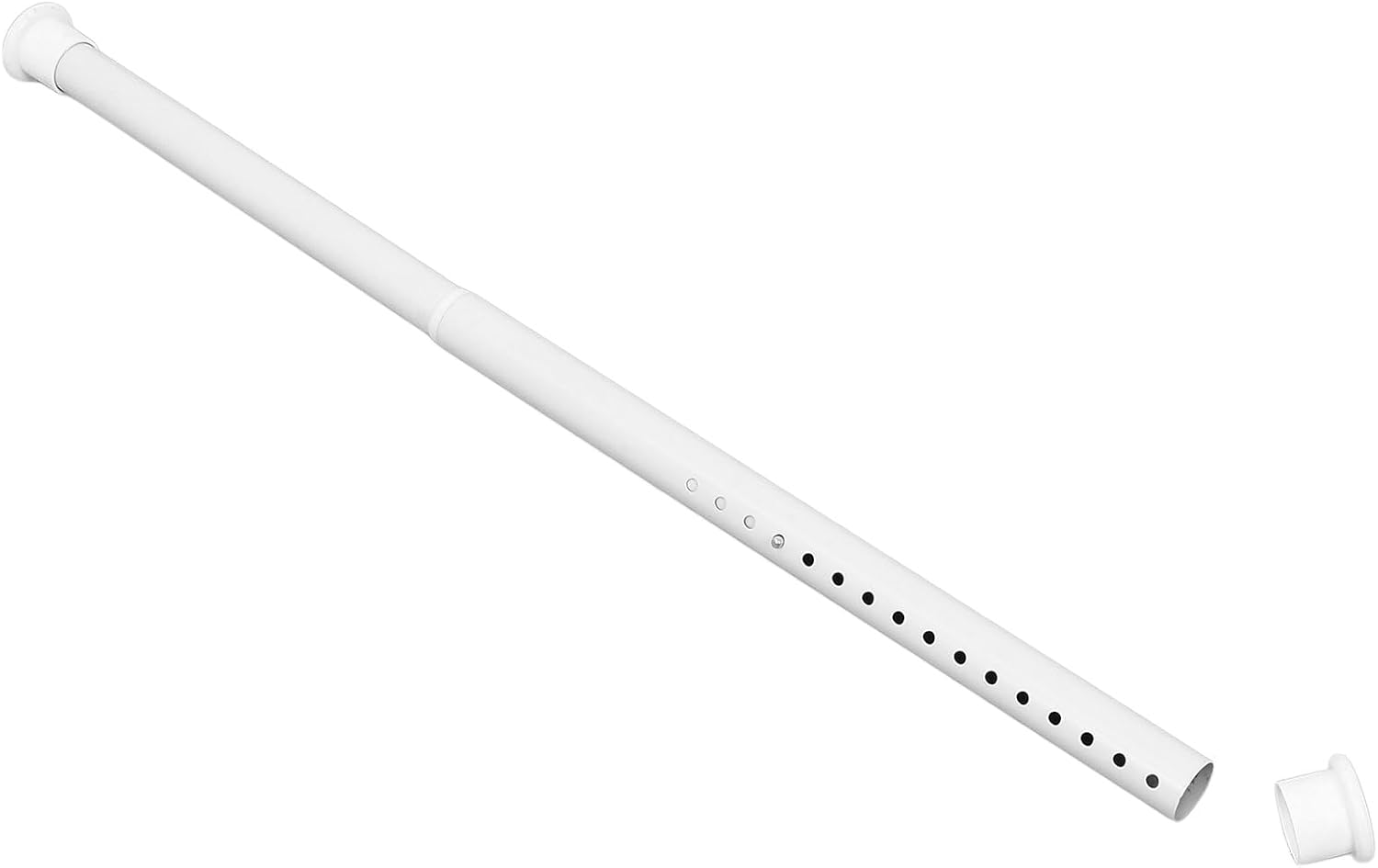 MAGICLULU Adjustable Tension Rod for Closet Track and Window Curtain Rod 32mm Diameter White Pattern 50-80cm for Bathroom Balcony and Living Room Use