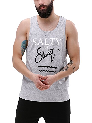 Maniac Men’S Printed Round Neck Grey Cotton Slim Fit Vest_Small_S