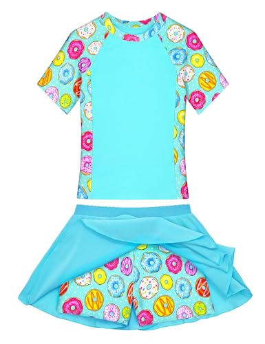 Image of Girls Swimsuit One Piece Bathing Suit Sleeveless Swimwear Matching Skirts for Toddler Kids Swim Surfing