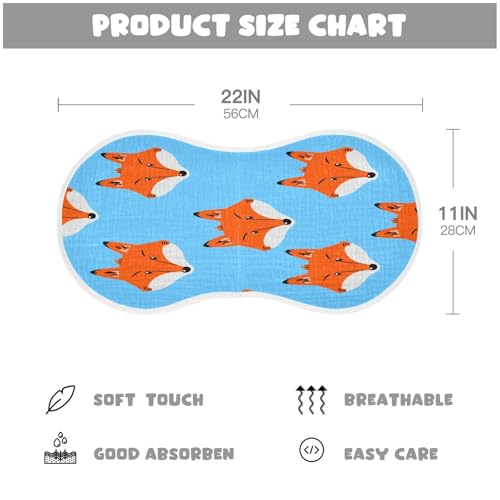 Kigai Fox Baby Burp Cloths Extra Soft and Absorbent Burping Rags Cotton Burping Clothes Baby Washcloths for Newborn Boys Girls - 1 Pack4
