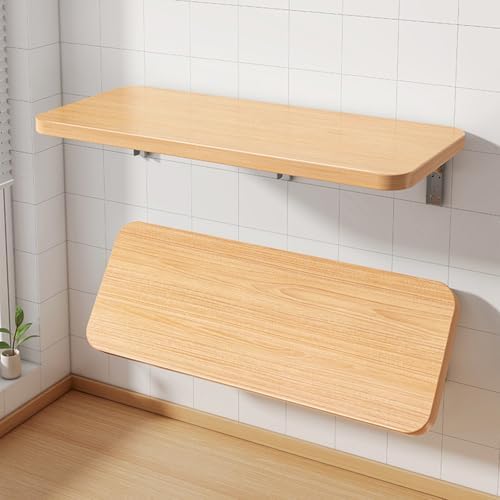 Wall Mounted Folding Workbench - Space Saving Floating Table with Iron Frame Easy to Install for Home Office Study Kitchen Balcony Ideal for Laptops & Books