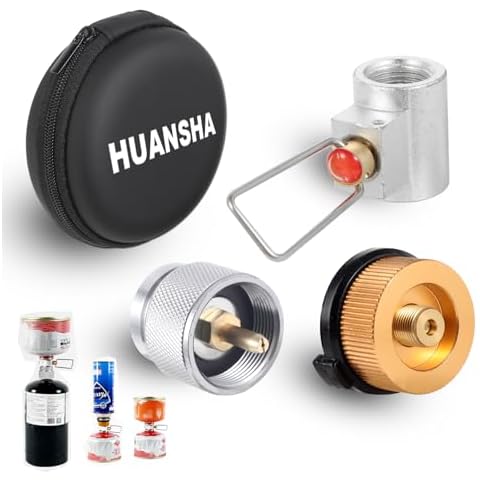 HUANSHA 3PCS Propane/Isobutane/Butane/Refill Adapters Set, Propane To Butane Adapter Conversion, Butane Fuel Canister Shifter, Camping Backpacking Stove Refill Adapter Valve For 1LB Propane Gas Tank Cover