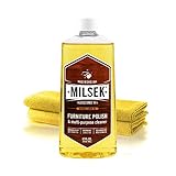 Milsek Furniture Polish, Lemon Oil Furniture Cleaner and Polish Cloth, 12 fl oz