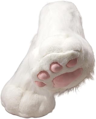 LLTMALL Womens Faux Fur Cat Paw Boots Winter Plush Halloween Cosplay Booties