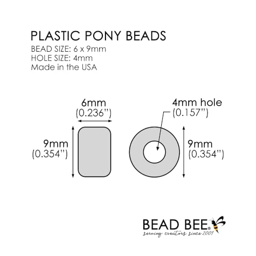 Camouflage Mix Pony Beads – Aesthetic Mix for Bracelets & Jewelry, Made in USA (500 pcs) 6x9mm Brown Green Neutrals Plastic Craft Beads for Concert Festival Bracelets, Arts & Crafts - Image 3