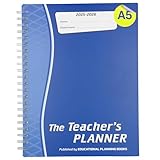 Educational Planning Books - The Teachers Planner Wirobound 2025-26 | A5 Teacher Planner & Academic Diary, Page-a-Day Teacher Notebook in 6 Periods per Day - Blue (TP9-B)