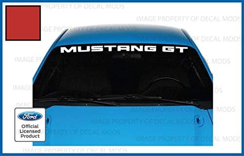 Decal Mods - Bandera para parabrisas delantero compatible con Ford Mustang (1999-2004) calcomanía gráfica V6 GT - MGT (rojo)