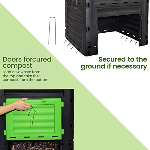 Garden Compost Bin From Bpa Free Material, 80 Gallon(300 L), Easy Assembling, Large Capacity, Fast Creation Of Fertile Soil #TOP3