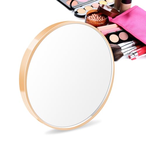 Volumoon Espejo de Aumento Portátil 10x Con Ventosa - Para Baño, Maquillaje, Tocador, Ducha, Depilación De Cejas - Ideal Para Familia y Viajes