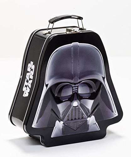 Vandor 52348 Star Wars Darth Vader Shaped Tin Tote with Embossing, Black/White