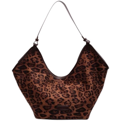 Image of YFGBCX Suede Bags for Women Crossbody Bags Cheetah Hobo Bag Leopard Bags for Women Large Capacity Work Tote Bag
