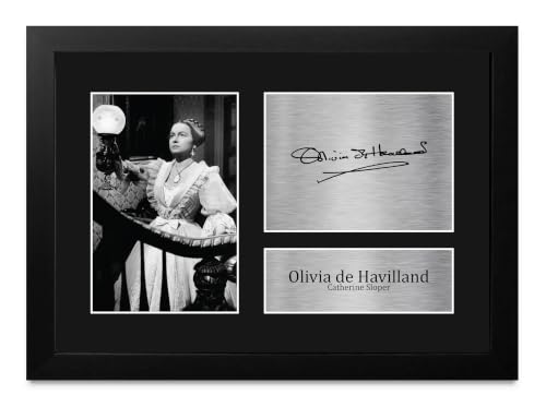 Foto firmada de Olivia de Havilland cuadro A4 listo para colgar sin buscar marco a medida