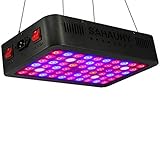 LED Grow Light with Lens,SAHAUHY 600W Full Spectrum Plant Lights Veg & Bloom Double Switch with Thermometer Humidity Monitor and Adjustable Rope for Indoor Plants Veg Flower(1-Packs)