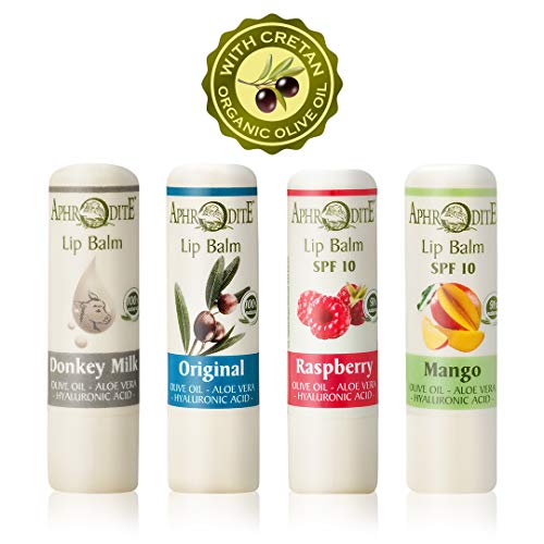 Set de 4 tratamientos labiales APHRODITE. Contiene bálsamo labial hidratante intensivo, a base de aceite de oliva… - Imagen 3
