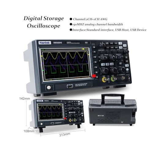 Image of Bequest DSO2D15 Digital Storage Oscilloscope 150MHz 1GSa /s 8M,2 Channel,2CH+1CH with Signal Source