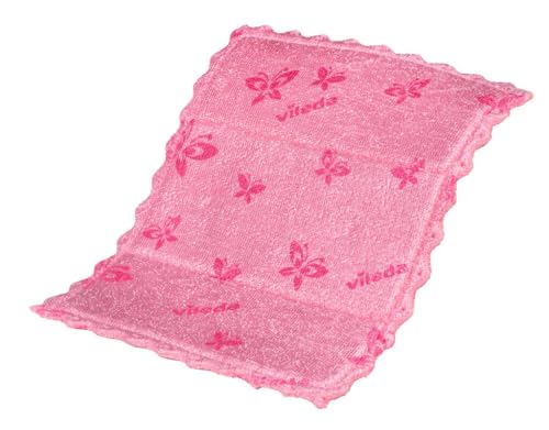 Vileda Microfaser Spülschwamm, im quadratisch praktischen Format, hohe Saugfähigkeit und Schmutzaufnahme, in 4 trendigen Farben und Mustern, 1er Pack