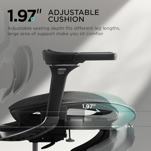 Hbada E3 Pro Ergonomic Office Chair, Big and Tall Office Chair - with 3-Zone Dynamic Lumbar Support, 4D Adjustable Headrest, 6D Adjustable Armrest, Black — view 7