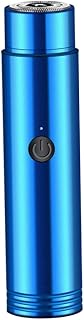 Afeitadora eléctrica portátil, mini afeitadora eléctrica para hombres, maquinilla de afeitar recargable por USB portátil, uso en seco y húmedo, rotativa para viajes, azul, para hombres