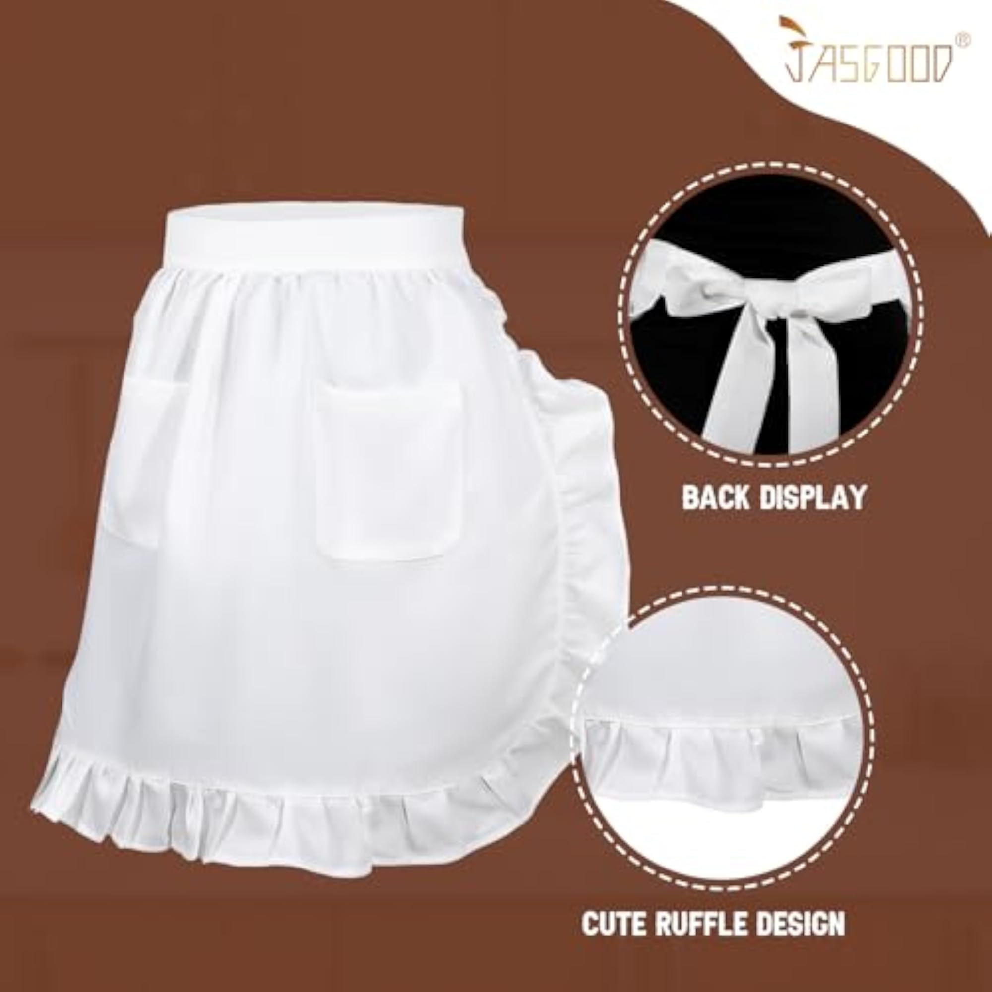 Women's Vintage Maid Kitchen Apron with Pockets