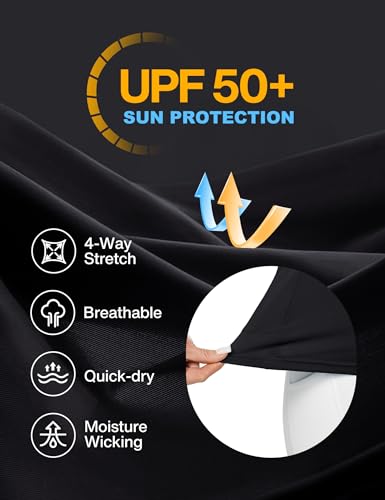Heathyoga Rash Guard for Women UPF 50+ SPF UV Protection Shirts for Women Long Sleeve Swim Shirts for Woman Sun Shirt Black - Thumbnail 3