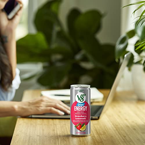 V8 +Energy Diet Strawberry Lemonade Energy Drink, Contains 10 Calories Per Serving, 8 Ounce Can (4 Packs Of 6 Cans) #TOP2