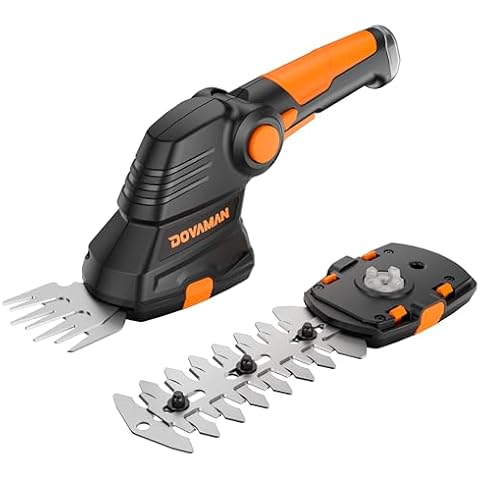 DOVAMAN GS01A 2-in-1 Cordless Grass Shear, Three Position Grip, USB Multi-Scenario Charging, 100 MIN Fast Charge, 1500mAh Rechargeable Battery, Portable Electric Grass Shears for Grass Cutting Cover