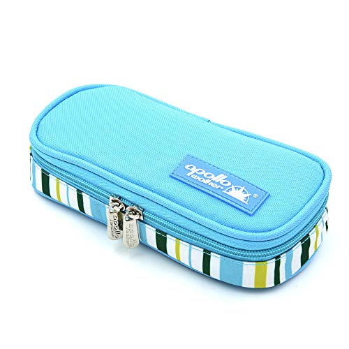 goldwheat Insulin Cooler Travel Case Diabetic Medication Organizer Medical Cooler Bag with 2 Ice Pack Waterproof and Insulation Liner, Light Blue