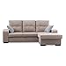 Mueble Sofa ChaiseLongue, MONTADO DE FABRICA, 3 plazas, Color Beige, cheslong Chaise...