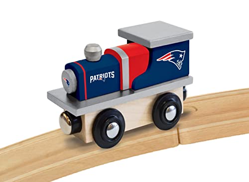 Image of MasterPieces NFL New England Patriots Real Wood Toy Train, For Ages 3+