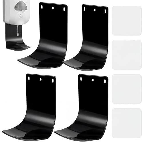 YARNOW Dispenser Drip Tray - 4PCS Laundry Detergent Drip Catcher - Wall Mounted Holder Cup Liquid Catcher, for Kitchen Sink, Bathroom & Laundry Room Use - Easy Installation and Cleaning,Black