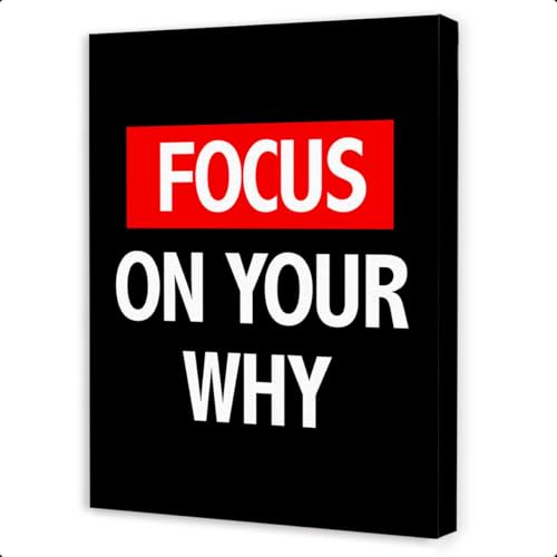 Focus On Your Why Wall Art,Black Inspiratioal Quotes Canvas Paintings