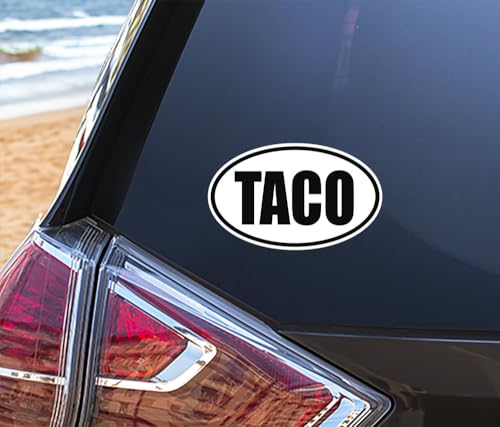 Image of 6 inch - Taco Funny Political Oval Vinyl Bumper Stickers (3 Pack)